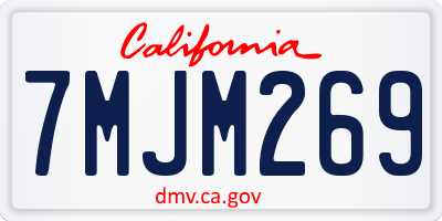 CA license plate 7MJM269