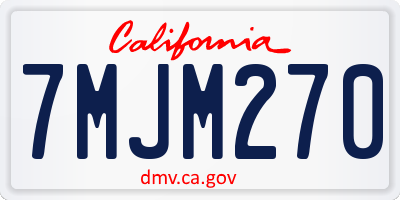 CA license plate 7MJM270