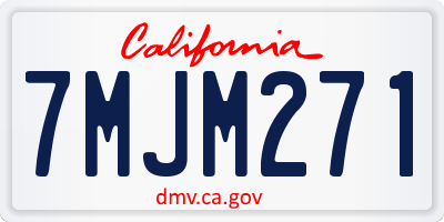 CA license plate 7MJM271