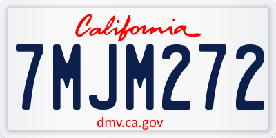 CA license plate 7MJM272