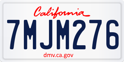 CA license plate 7MJM276