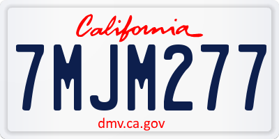 CA license plate 7MJM277