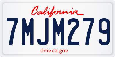 CA license plate 7MJM279