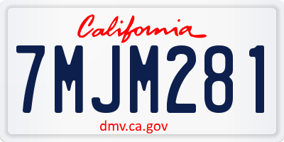 CA license plate 7MJM281