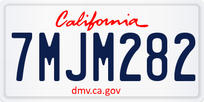 CA license plate 7MJM282