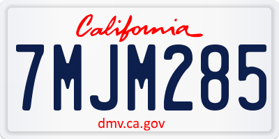 CA license plate 7MJM285