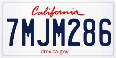 CA license plate 7MJM286