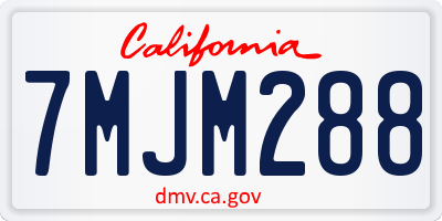 CA license plate 7MJM288