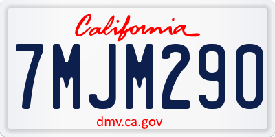 CA license plate 7MJM290