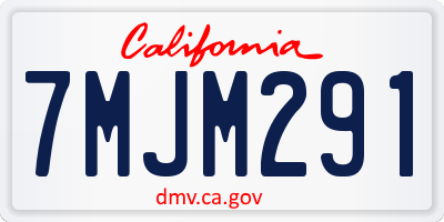 CA license plate 7MJM291