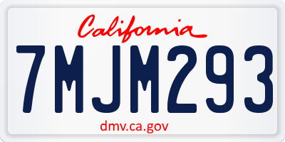 CA license plate 7MJM293