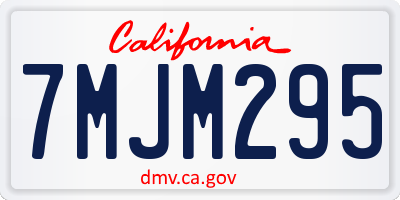 CA license plate 7MJM295