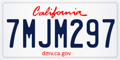 CA license plate 7MJM297