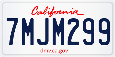 CA license plate 7MJM299