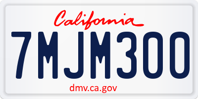 CA license plate 7MJM300