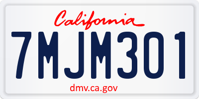 CA license plate 7MJM301