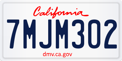 CA license plate 7MJM302