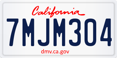 CA license plate 7MJM304