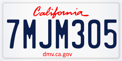 CA license plate 7MJM305