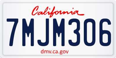 CA license plate 7MJM306