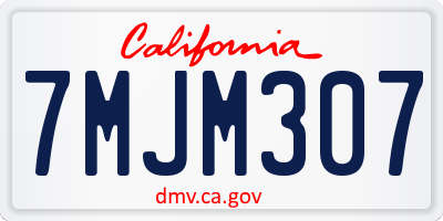 CA license plate 7MJM307