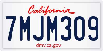 CA license plate 7MJM309