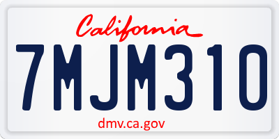 CA license plate 7MJM310