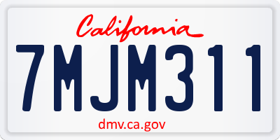 CA license plate 7MJM311