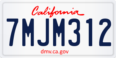 CA license plate 7MJM312