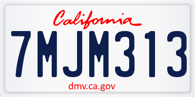 CA license plate 7MJM313