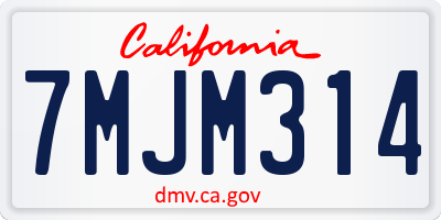 CA license plate 7MJM314