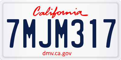 CA license plate 7MJM317