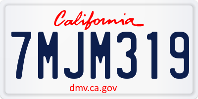 CA license plate 7MJM319