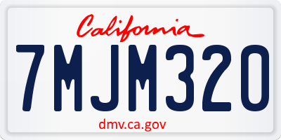 CA license plate 7MJM320