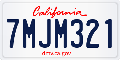 CA license plate 7MJM321