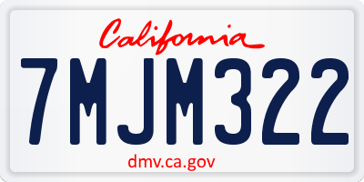 CA license plate 7MJM322