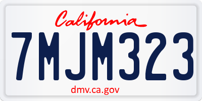 CA license plate 7MJM323