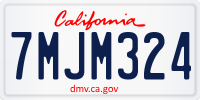 CA license plate 7MJM324