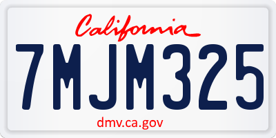 CA license plate 7MJM325