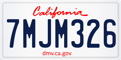 CA license plate 7MJM326