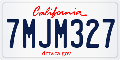 CA license plate 7MJM327