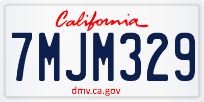 CA license plate 7MJM329