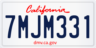 CA license plate 7MJM331