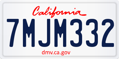 CA license plate 7MJM332