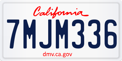 CA license plate 7MJM336