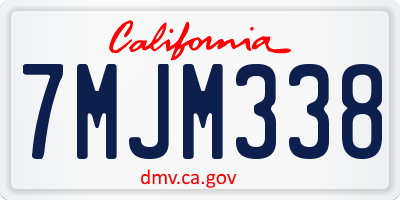 CA license plate 7MJM338