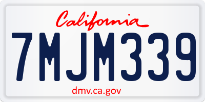 CA license plate 7MJM339