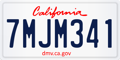 CA license plate 7MJM341