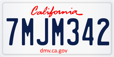 CA license plate 7MJM342