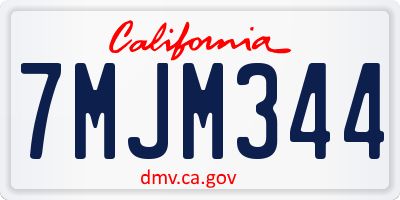 CA license plate 7MJM344